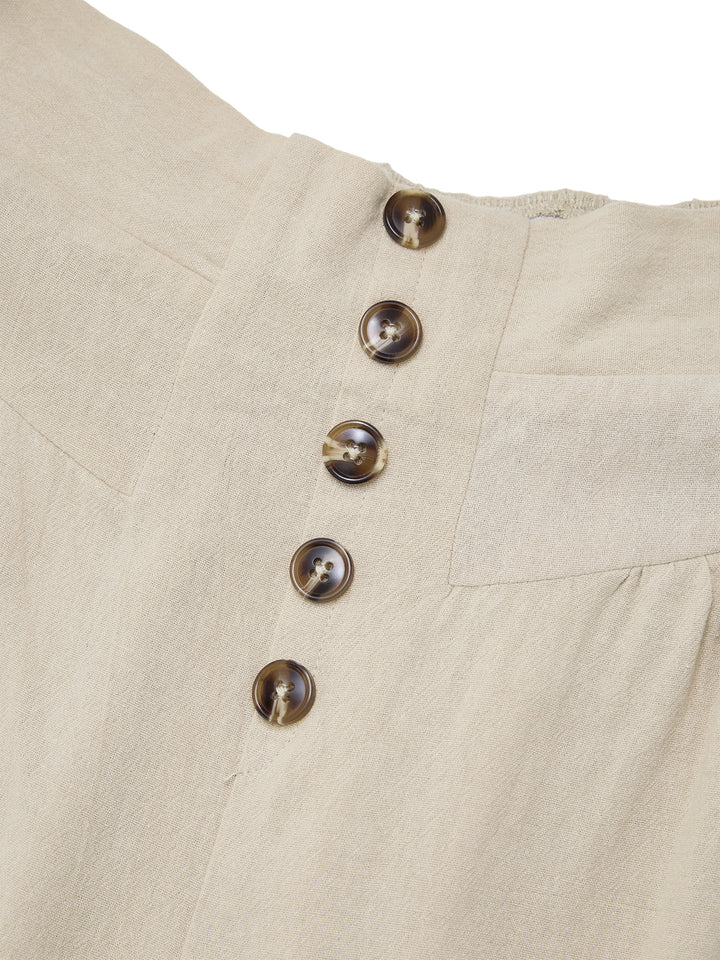 Tunic Casual Double Button Regular Women Pants
