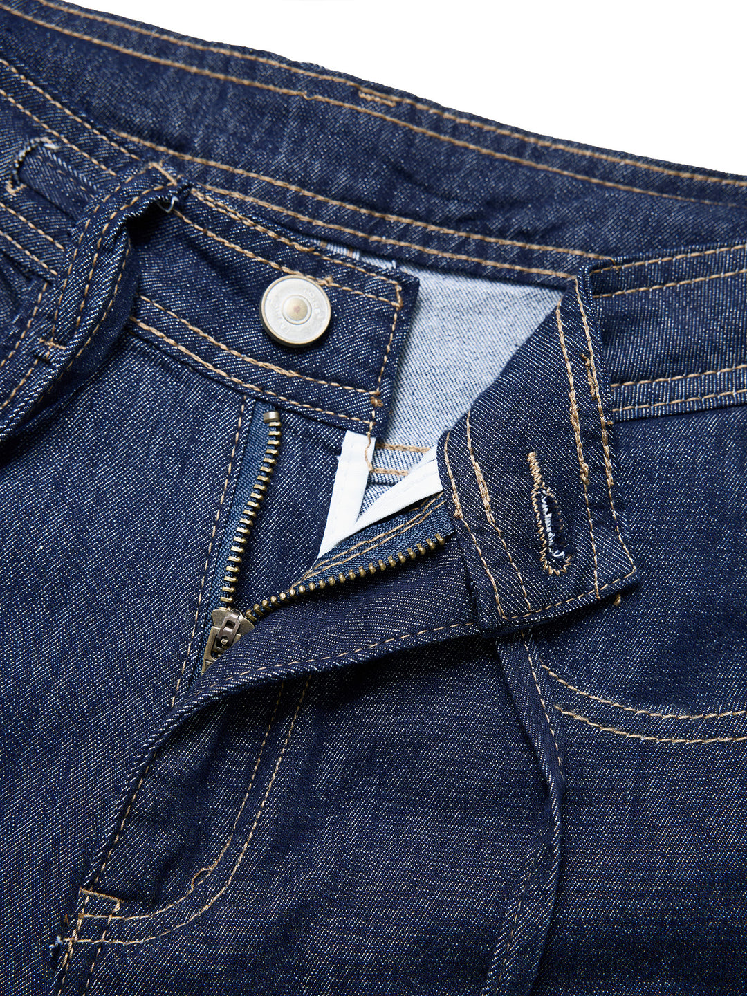 Casual Plain Wide Leg Drawstring Dark Blue Washed Jeans