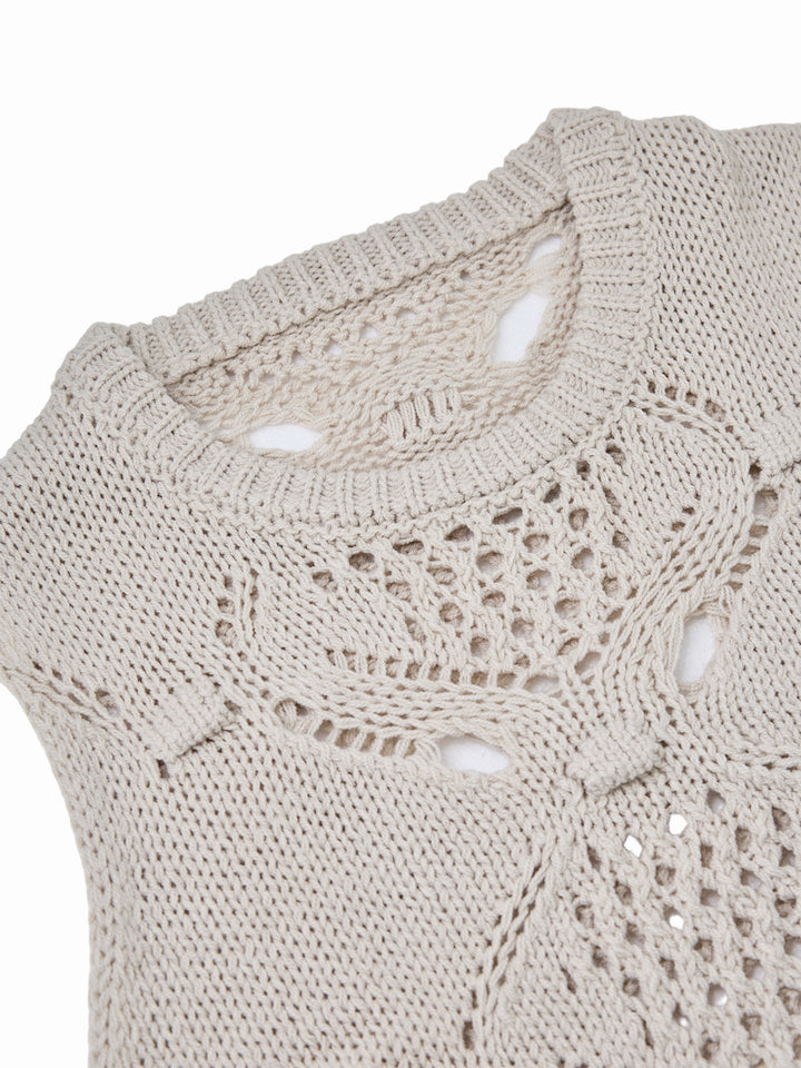 Tunic Casual Plain Knot Slit Crew Neck Women Sweaters