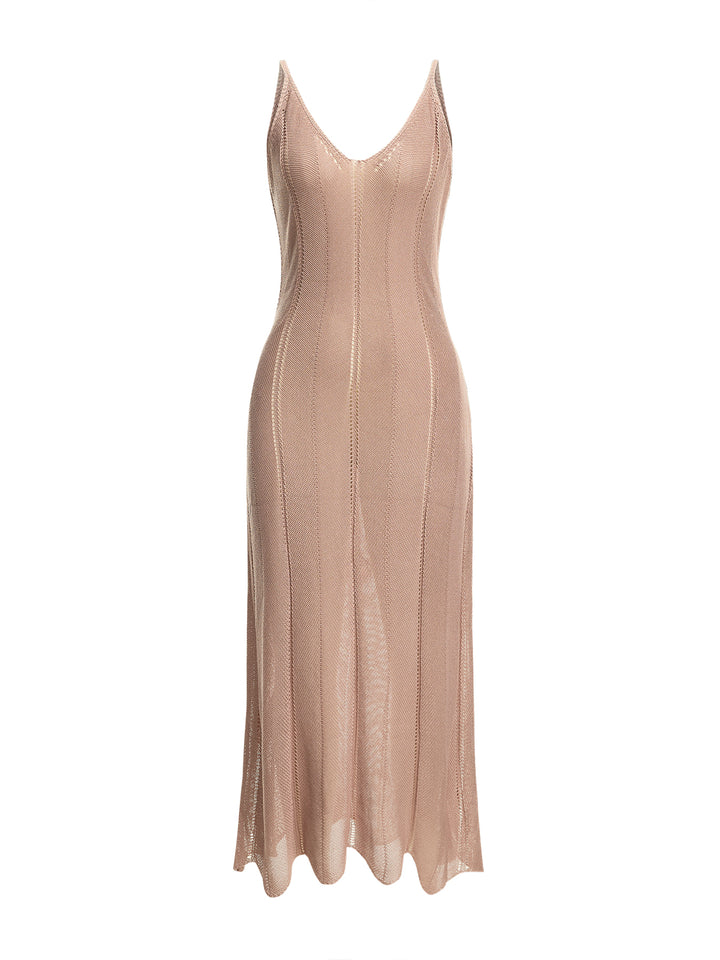 Boho Plain Crochet Hollow Out V neck Summer Cami Maxi Beach Dresses