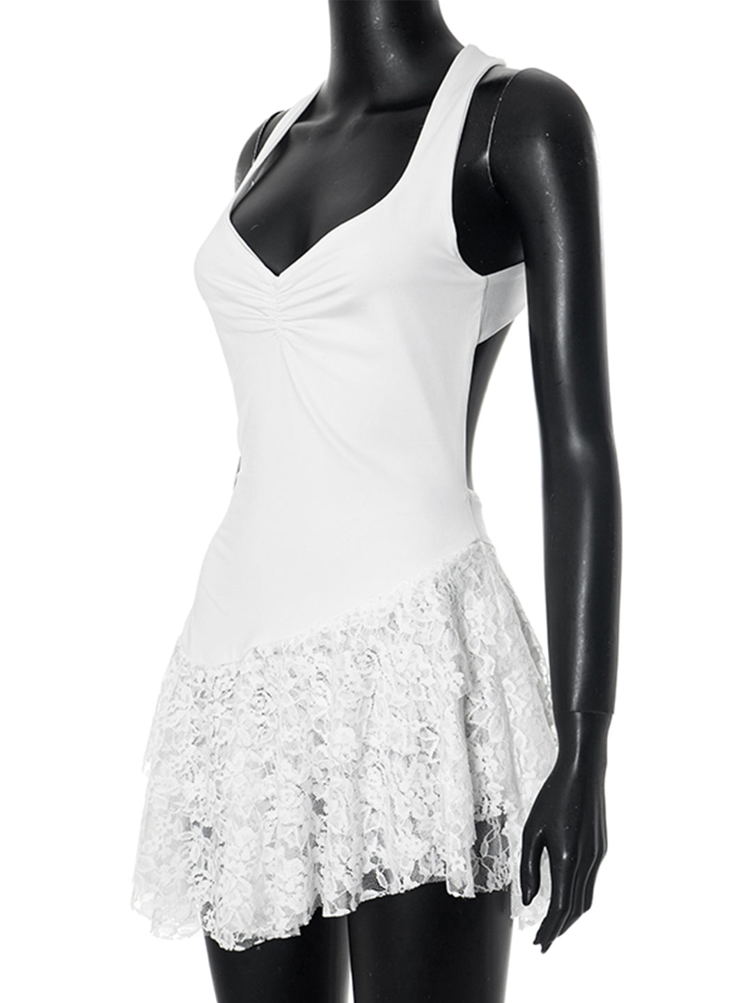 A Line Elegant Backless Ruched Sweetheart Mini Dress