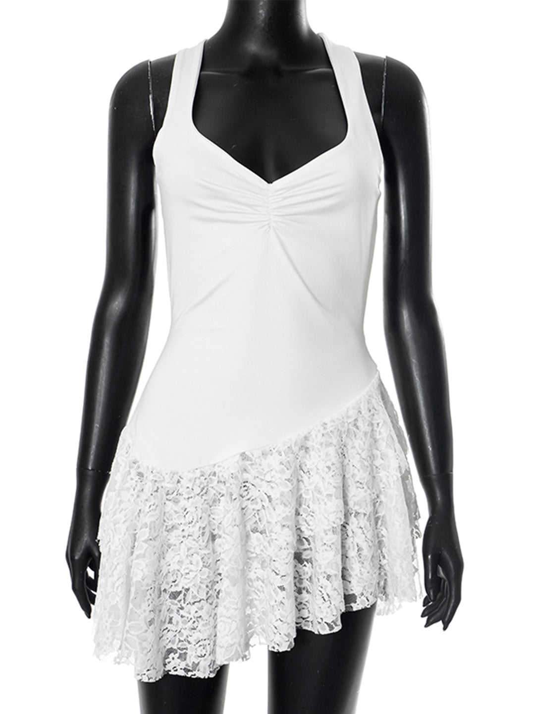 A Line Elegant Backless Ruched Sweetheart Mini Dress
