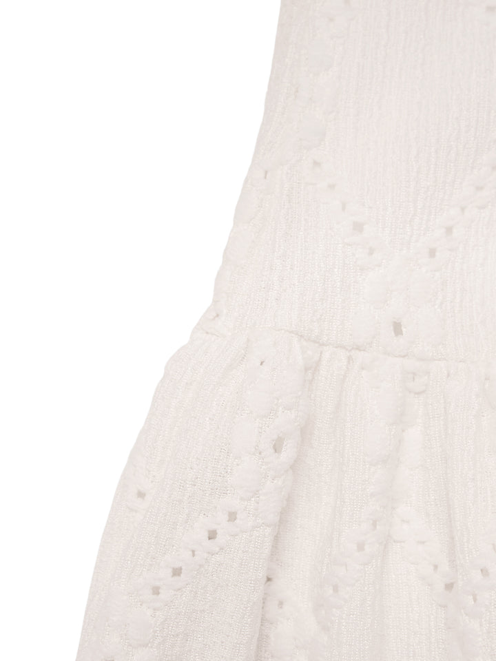 Eine Linie Casual Button Rüschenrunde runde Hals Mini Frauen Kleid