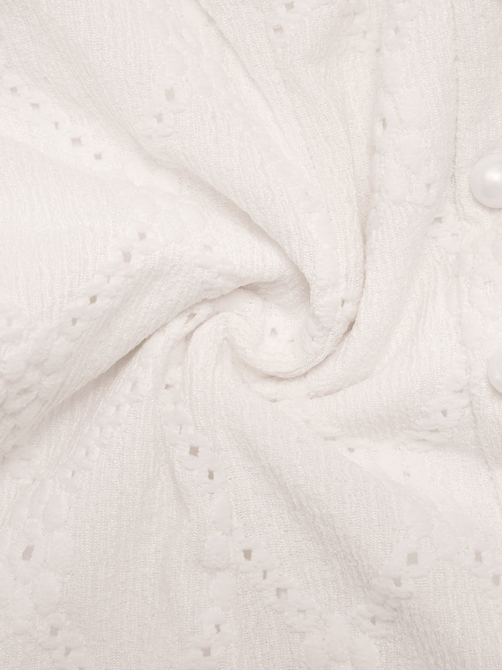 Eine Linie Casual Button Rüschenrunde runde Hals Mini Frauen Kleid