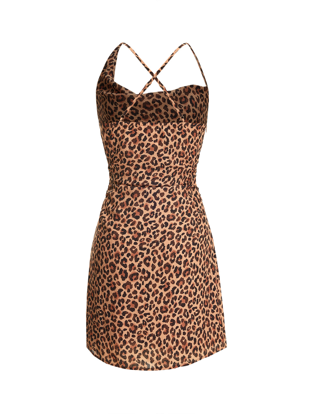 Boho All Over Print Cowl Neck Sleeveless A Line Mini Dresses