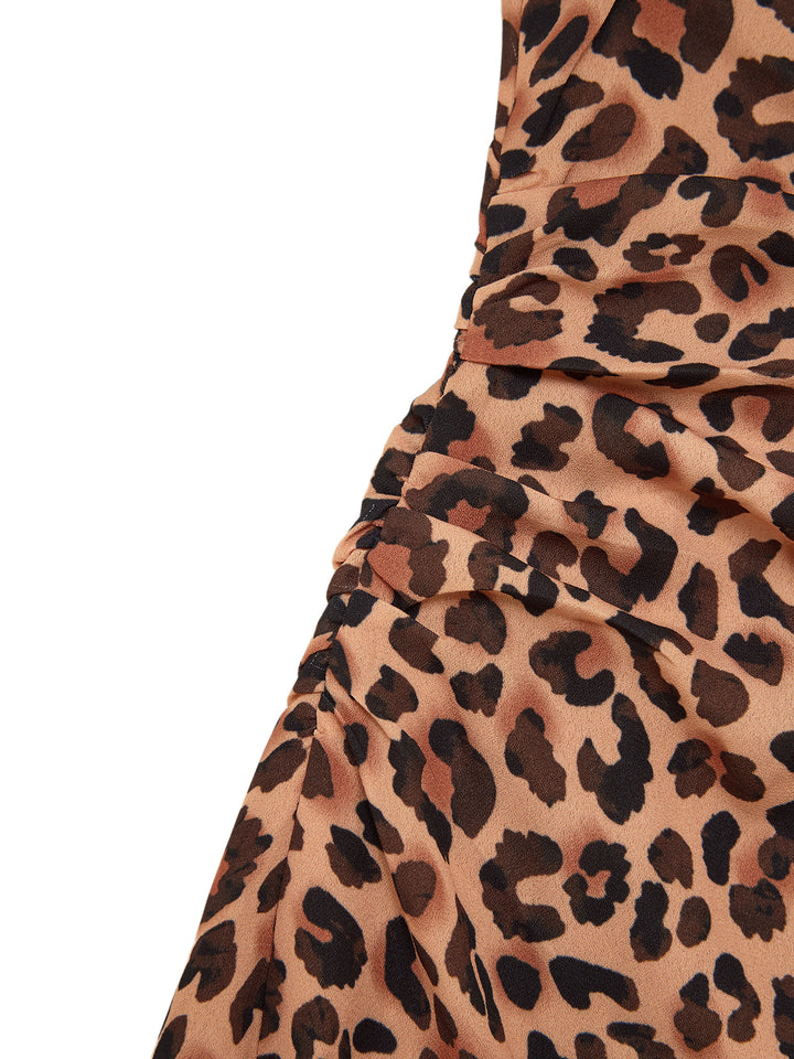 Boho All Over Print Cowl Neck Sleeveless A Line Mini Dresses