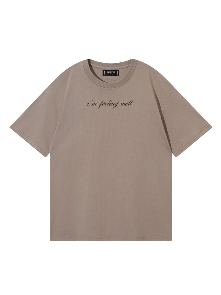 Casual Slogan/Butterfly/Cherry Bowling Graphics Printed Round Neck Short Sleeves Cotton Oversized Khaki T Shirt