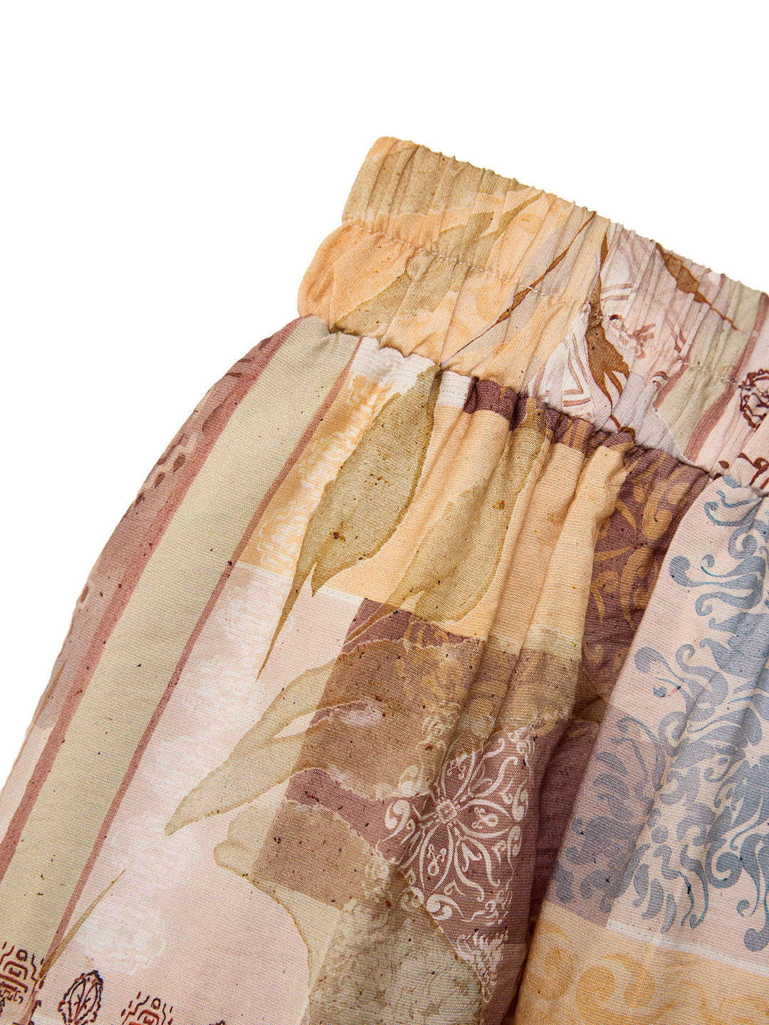 Boho Patchwork überall drucken eine Linie Rüschen Hem Midi Frauen Röcke