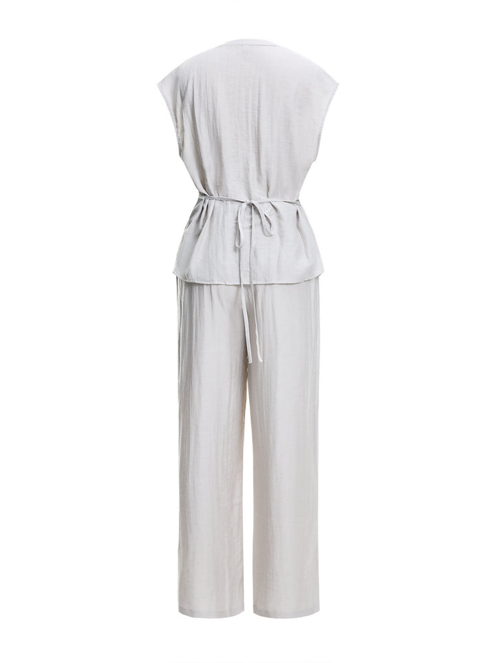 Casual Plain Knot Women zweiteilige Outfits