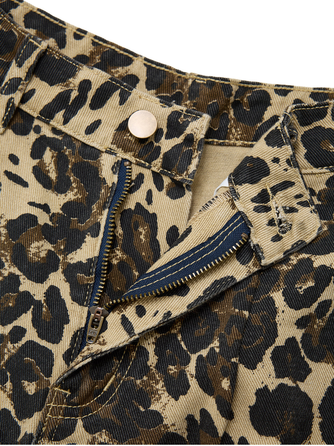 Baggy lässige Leopardendrucken lange Frauen Jeans