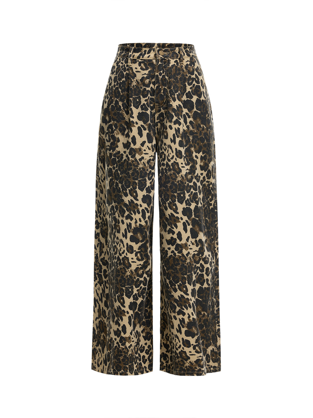 Baggy lässige Leopardendrucken lange Frauen Jeans