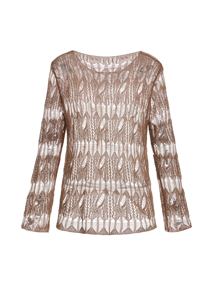 Boho Langarm Semi-Heer-Frauen Tops