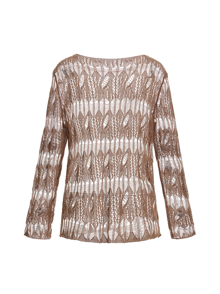Boho Langarm Semi-Heer-Frauen Tops
