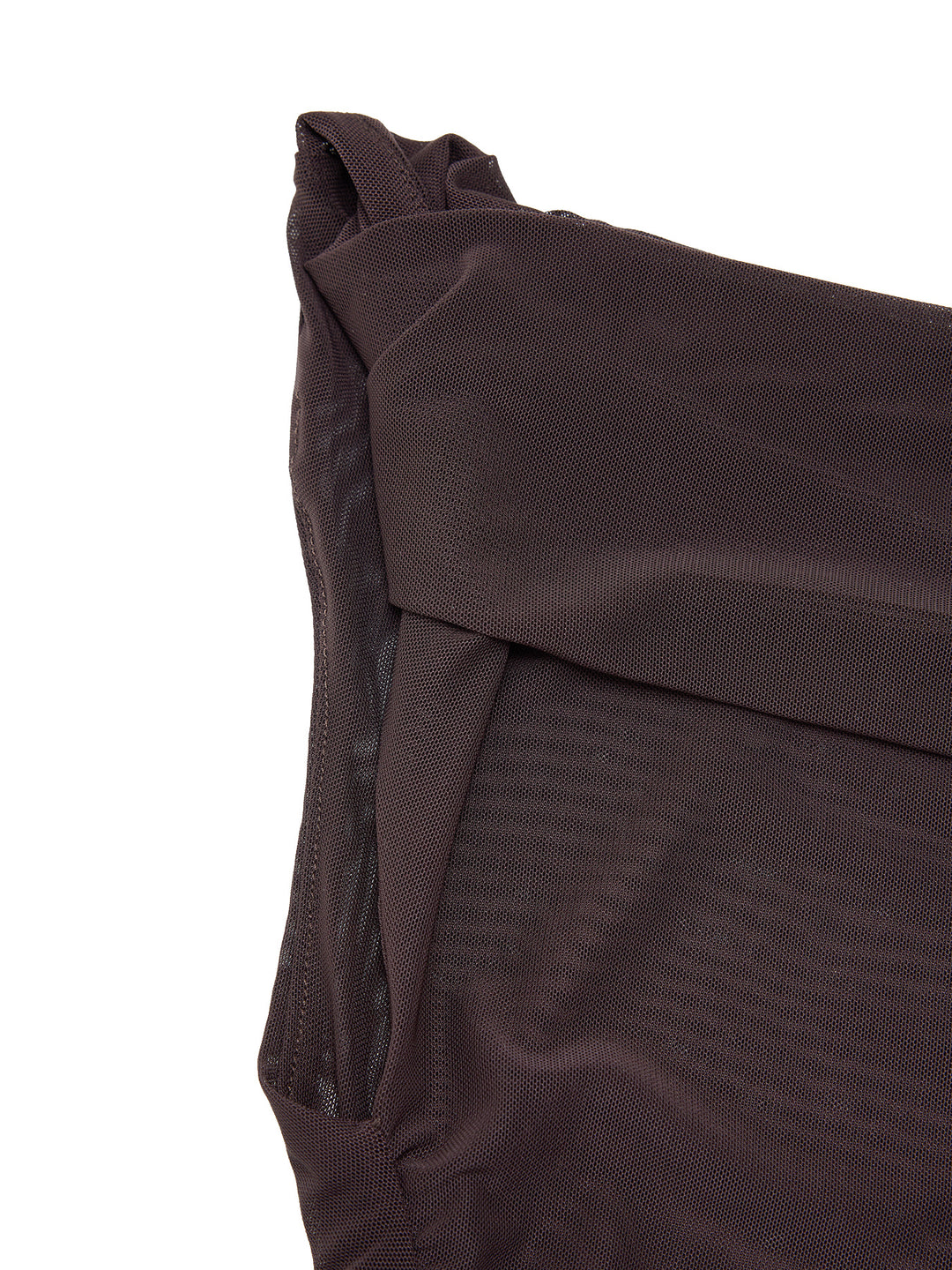 Casual Plain PU Belted Asymmetrical Cowl Neck Twist Shoulder Drop-Waist Ruched Maxi Mesh Dresses