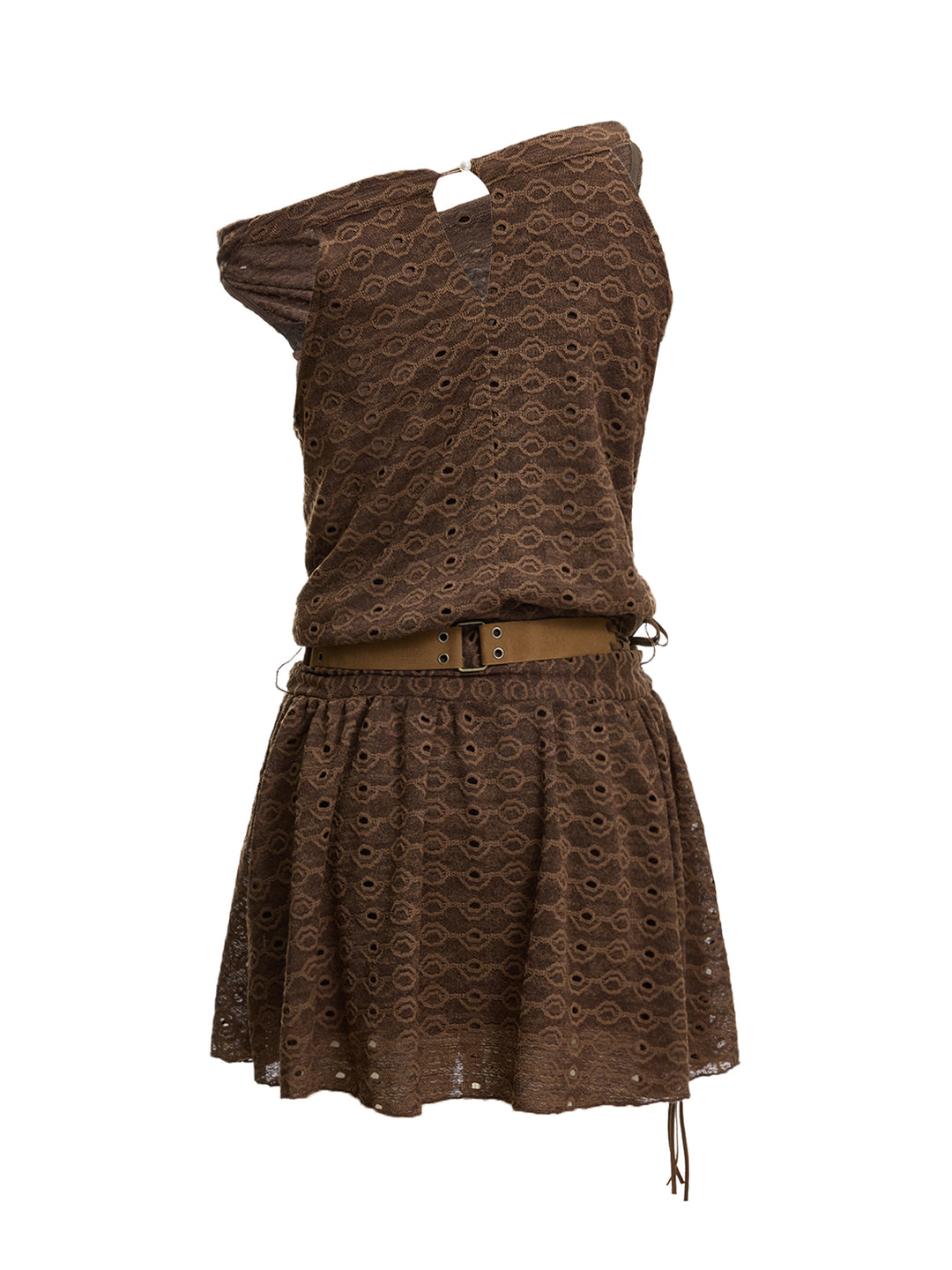 Boho Plain Plain Belted Draped Ruched Cowl Neck Sleeveless Mini A Line Dresses