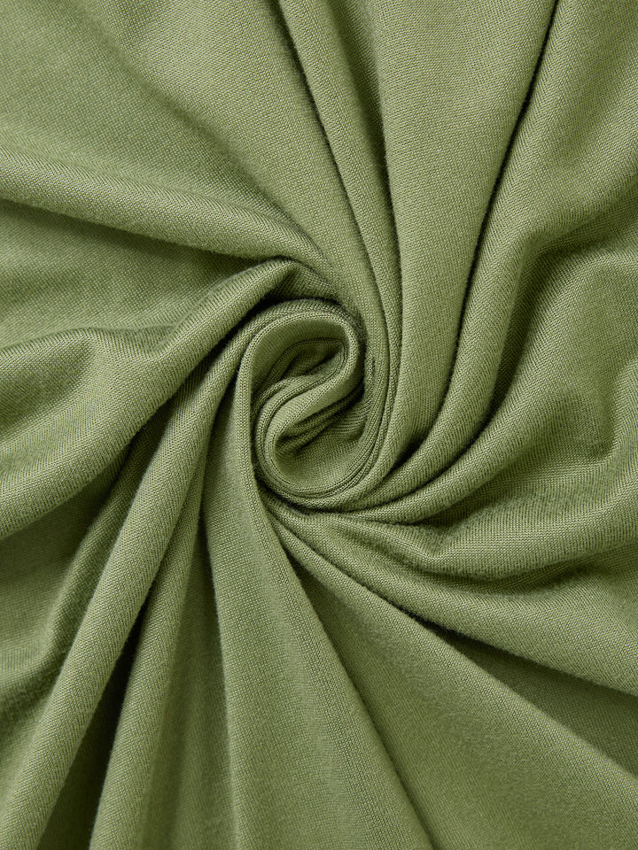 Gerade elegante Schnitt -Twist -N -Hals -Maxikorin -Frauen Kleid
