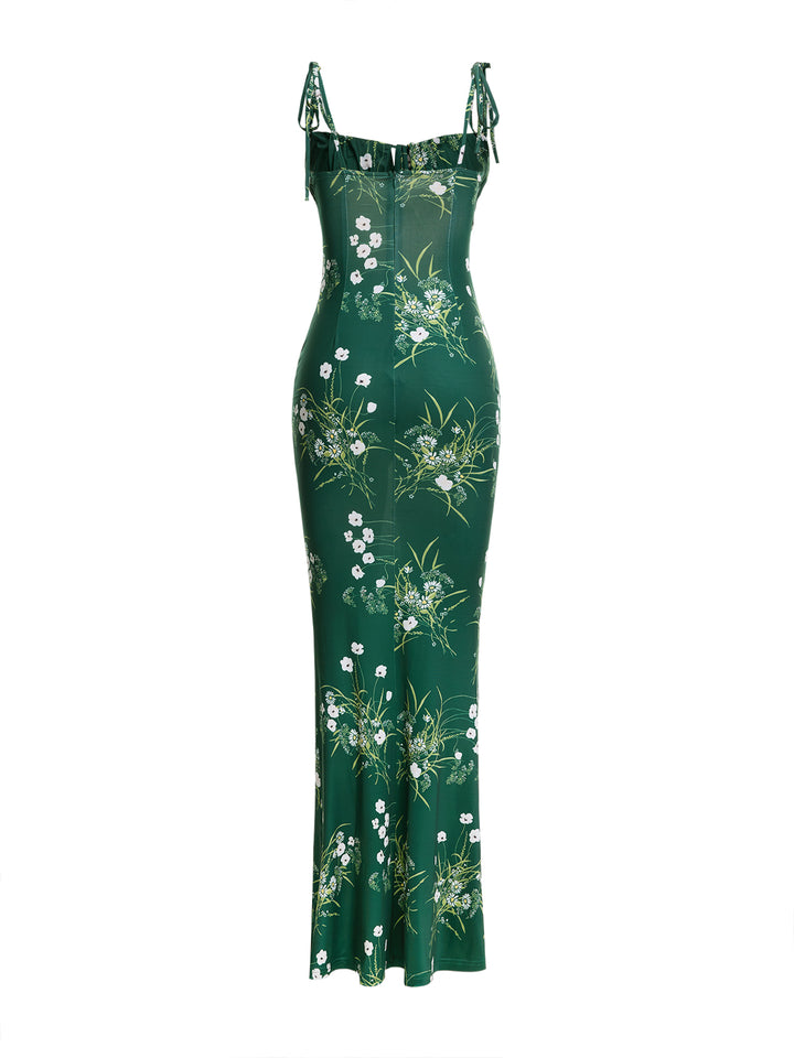 Boho atado el vestido de mujer larga