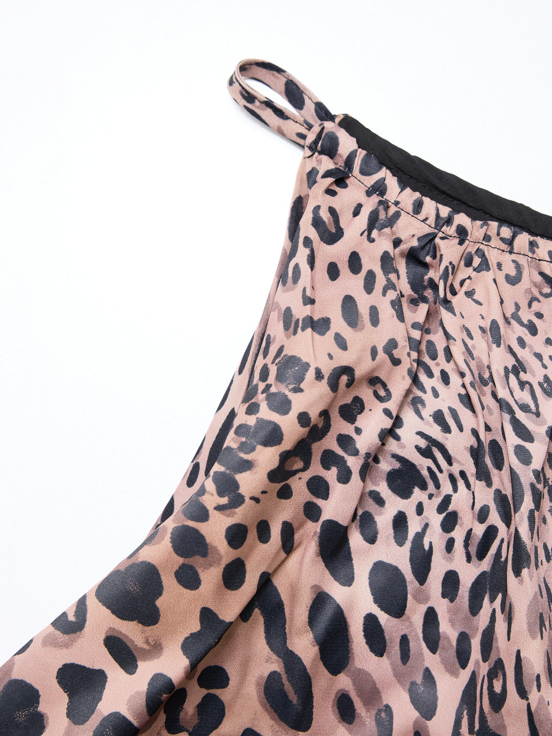 Leopard Print Halter Sleeveless A Line Mini Dress