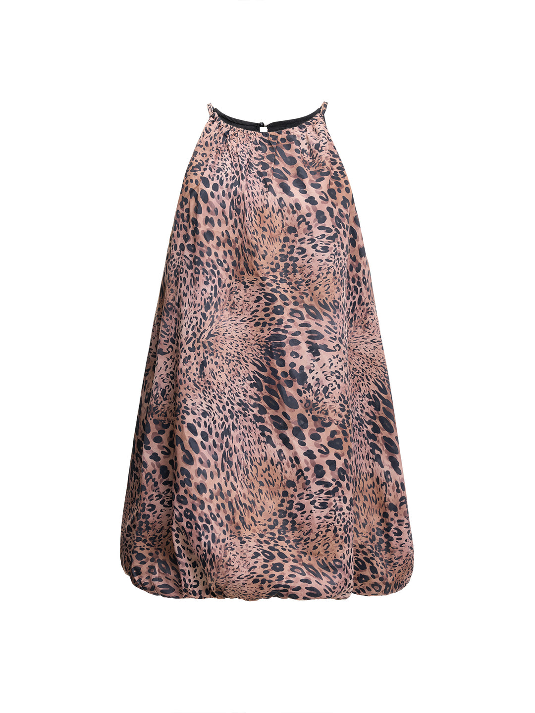Leopard Print Halter Sleeveless A Line Mini Dress