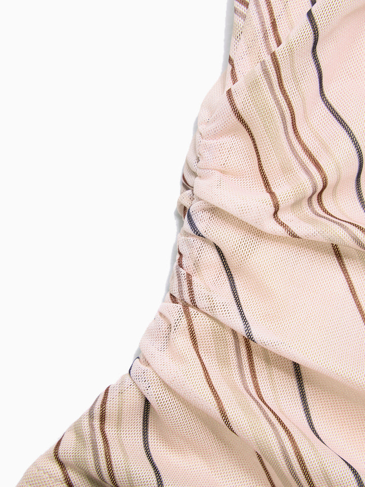 Décontracté partout imprimé le cou asymétrique skinny skinny à manches courtes