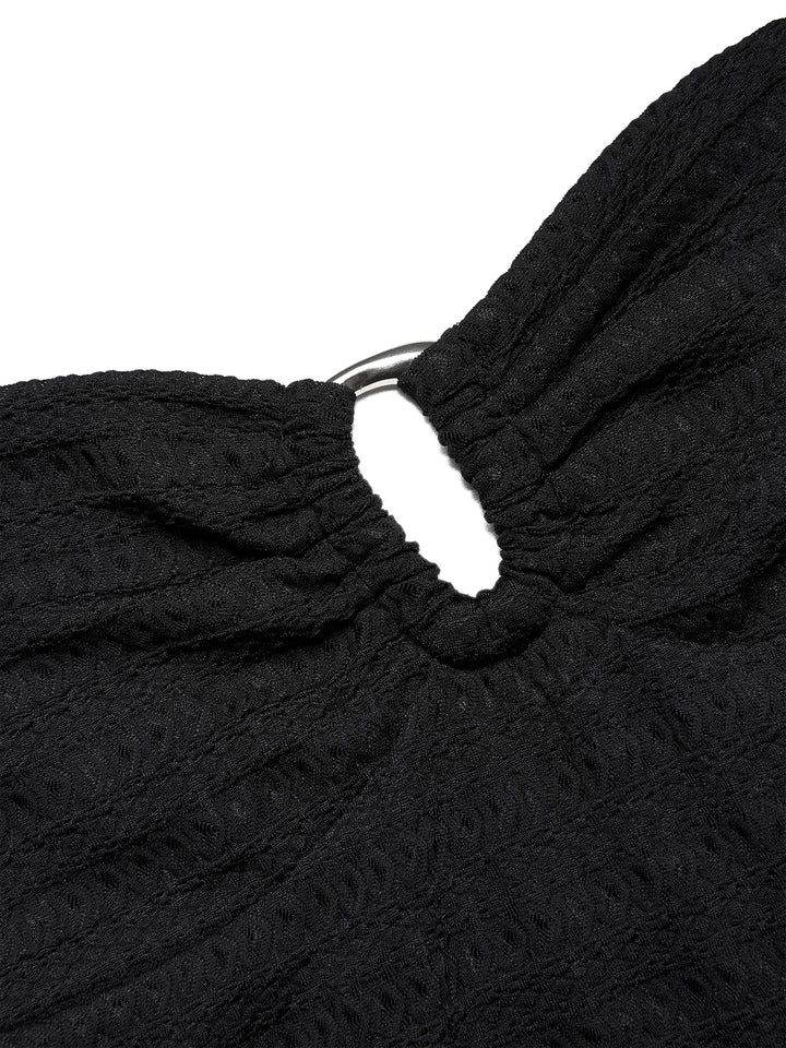 Boho Plain Ruched Tied Halter Cami Tops